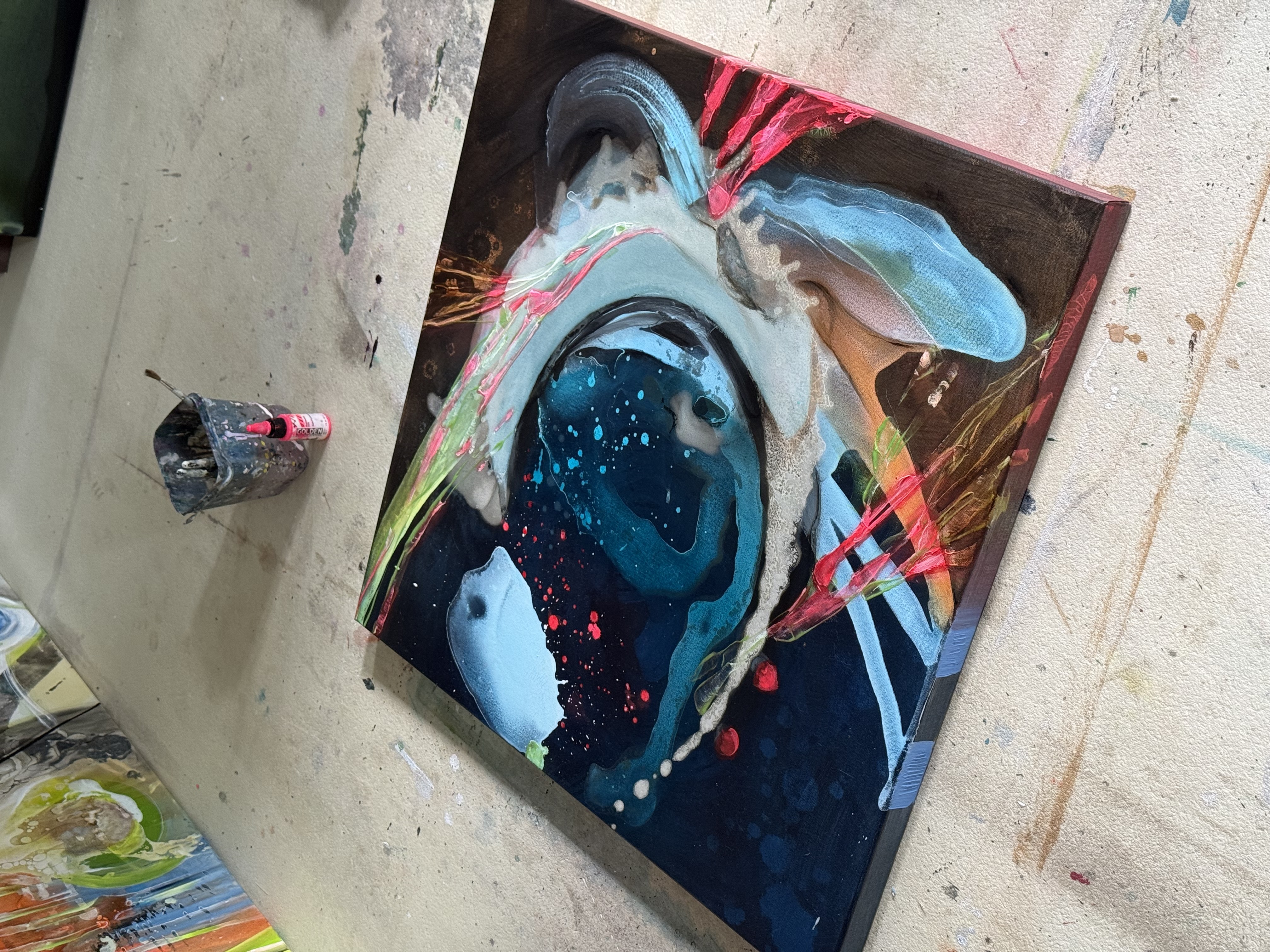 MALÉ VELKÉ RADOSTI, painting by Lucie Svoboda (acrylic on canvas, mixed media)